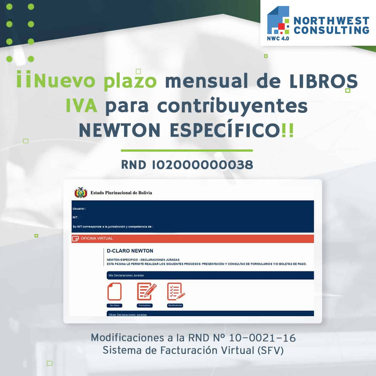 Nuevo Plazo Mensual De LIBROS IVA Para Contribuyentes NEWTON ESPECÍFICO ...